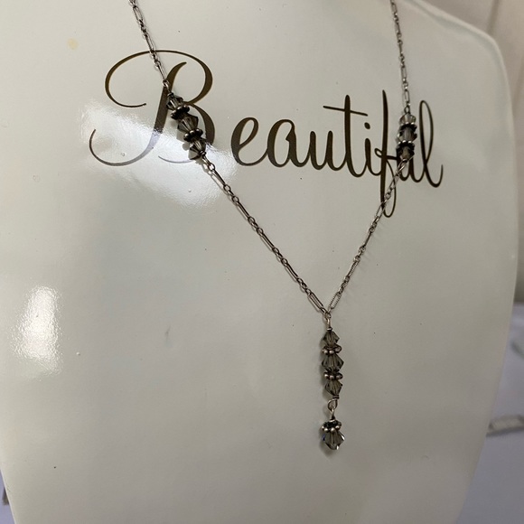 Dainty Crystal bead Sterling silver 925 necklace - Picture 6 of 10